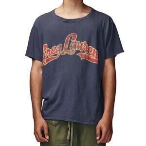 Greg Lauren Size 4 GL Groovy Logo T-Shirt Cotton Americana Designer Casual